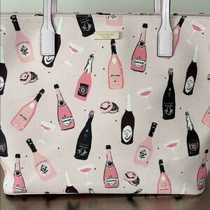 Kate Spade Pink and Black Bubbly Tote Bag. Perfect for any celebration!